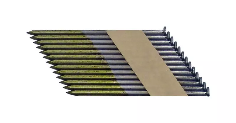 0600190 Series Framing Nail, Paper Tape Collation, 3-1/4 In L, 10-1/4 Gauge, Steel, Bright, Clipped Head, 2500/pk