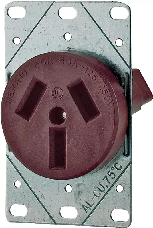 Receptacle Power Flush 3 Pole 3 Wire 50 Amp