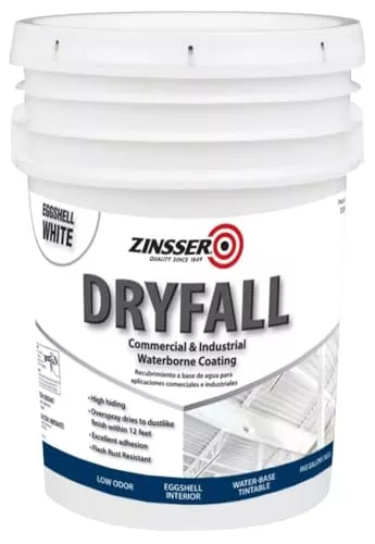 Zinsser 350999 Dryfall Commercial & Industrial Waterborne Coating, 5 Gallon, Eggshell White
