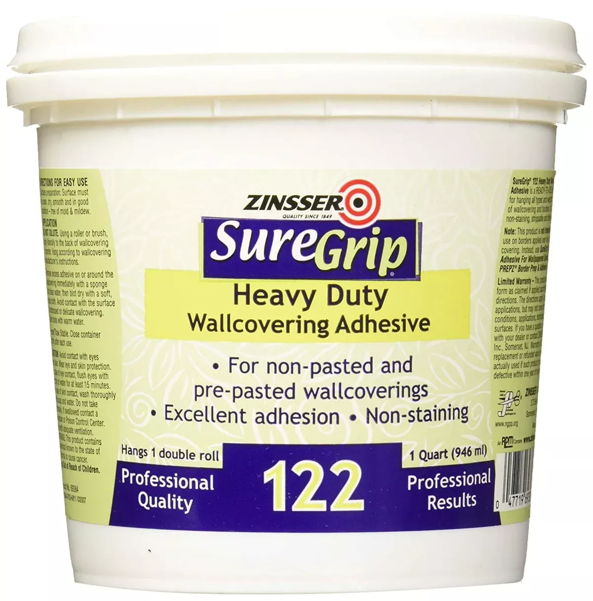 Zinsser 69384 Clear SureGrip Heavy Duty Strippable Wallcovering Adhesive