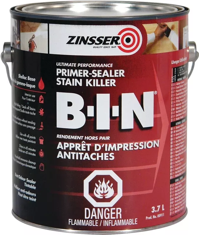 Zinsser Z00911 Primer, Flat, White, 3.7 L
