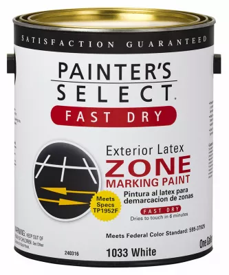 Zone Marking Paint, Flat Latex, White, Gallon